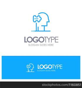 Psychiatry, Psychology, Solution, Solutions Blue outLine Logo with place for tagline