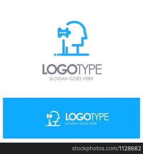 Psychiatry, Psychology, Solution, Solutions Blue Solid Logo with place for tagline
