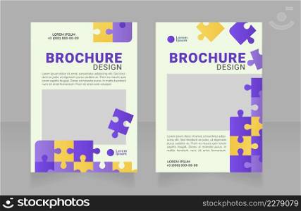 Psychological courses blank brochure design. Template set with copy space for text. Premade corporate reports collection. Editable 2 paper pages. Roboto Black, Roboto, Nunito Light fonts used. Psychological courses blank brochure design