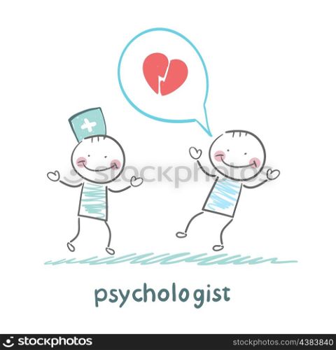 psychologist is listening to the patient, who speaks of love