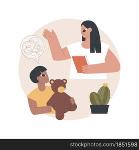 Psychologist service abstract concept vector illustration. Private psychologist session, mental health service, family psychology, children therapy, relationship psychotherapy abstract metaphor.. Psychologist service abstract concept vector illustration.
