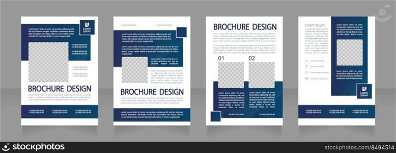 Psychology and psychotherapy providing blank brochure design. Template set with copy space for text. Premade corporate reports collection. Editable 4 paper pages. Montserrat font used. Psychology and psychotherapy providing blank brochure design