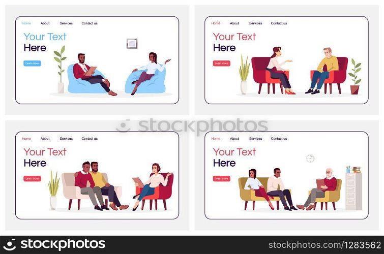 Psychology consultation landing page vector template. Marital problem. Psychoanalysis. Psychotherapy website interface idea with flat illustratios. Homepage layout. Web banner, webpage cartoon concept