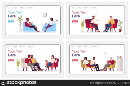 Psychology consultation landing page vector template. Marital problem. Psychoanalysis. Psychotherapy website interface idea with flat illustratios. Homepage layout. Web banner, webpage cartoon concept