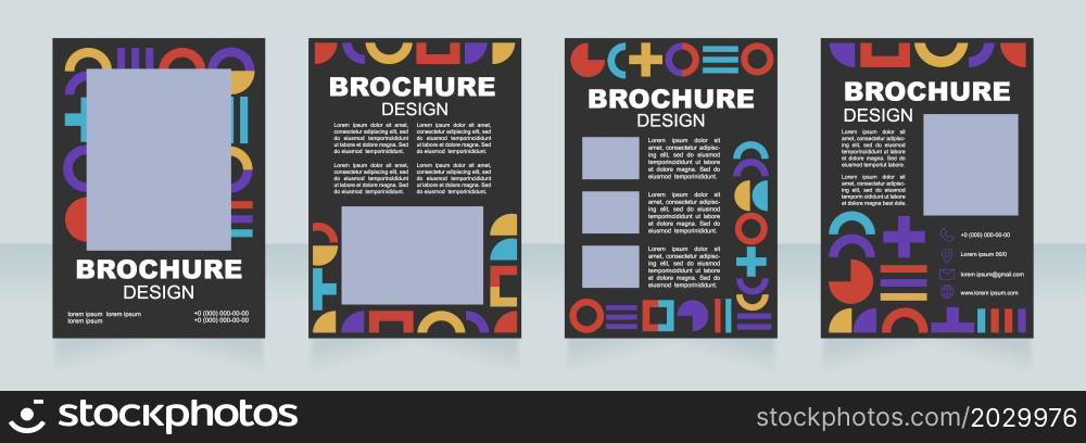 Psychology of shapes seminar blank brochure layout design. Vertical poster template set with empty copy space for text. Premade corporate reports collection. Editable flyer paper pages. Psychology of shapes seminar blank brochure layout design