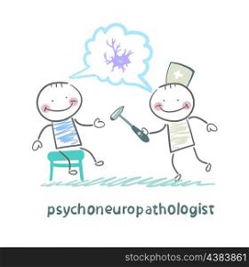 psychoneuropathologist check the patient&#39;s nerves and talk about the nerve cells