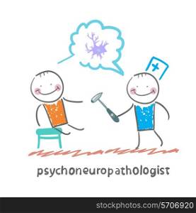 psychoneuropathologist check the patient&#39;s nerves and talk about the nerve cells