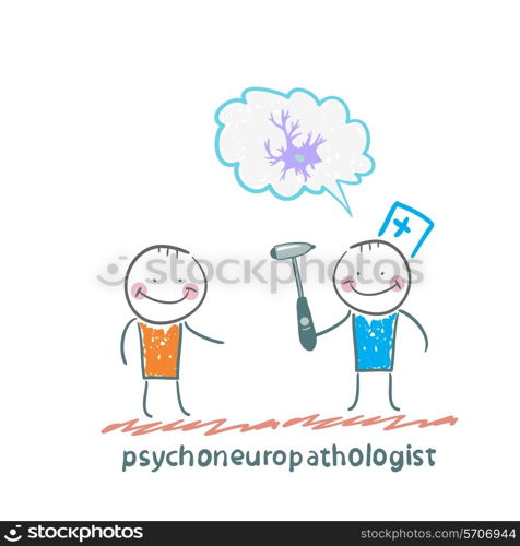 psychoneuropathologist speaks with the patient about the nerve cells