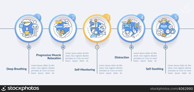 Stages of PTSD circle infographic template. Mental disorder. Data ...