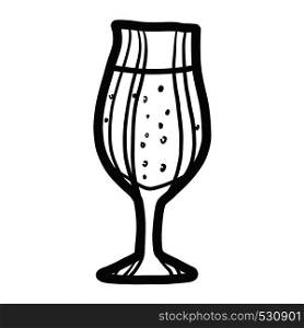 Pub glass beer icon. Hand drawn illustration of pub glass beer vector icon for web design. Pub glass beer icon, hand drawn style