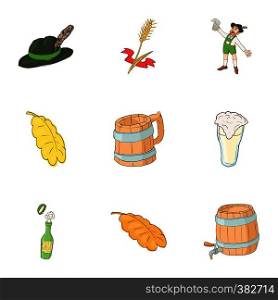Pub icons set. Cartoon illustration of 9 pub vector icons for web. Pub icons set, cartoon style