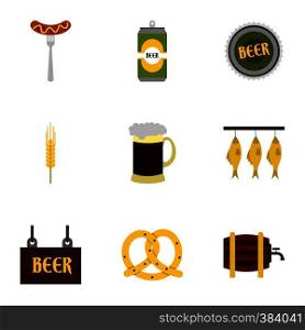 Pub icons set. Flat illustration of 9 pub vector icons for web. Pub icons set, flat style