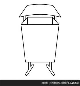 Public dust bin icon. Outline illustration of public dust bin vector icon for web. Public dust bin icon, outline style