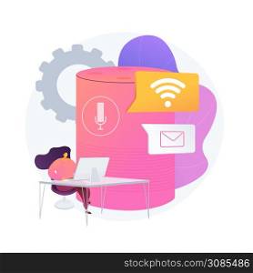 Public hotspot. Remote access to computer. Signal wave. Home wifi, internet connection, router spot. Receiving and sending mail. Sharing link. Vector isolated concept metaphor illustration.. Public hotspot vector concept metaphor