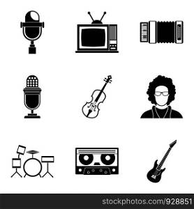 Public icons set. Simple set of 9 public vector icons for web isolated on white background. Public icons set, simple style