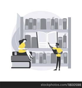 Public library abstract concept vector illustration. Children library event, tutoring and workshop, homework help, public service, reading facility, rare book access, take home abstract metaphor.. Public library abstract concept vector illustration.