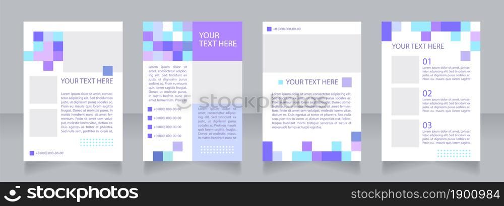 Public library promotion blank brochure layout design. Vertical poster template set with empty copy space for text. Premade corporate reports collection. Editable flyer paper pages. Public library promotion blank brochure layout design