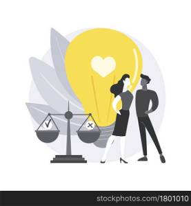 Public morality abstract concept vector illustration. Moral principles, ethical standards, police work, social pressure, public life places, global society, rules of respect abstract metaphor.. Public morality abstract concept vector illustration.