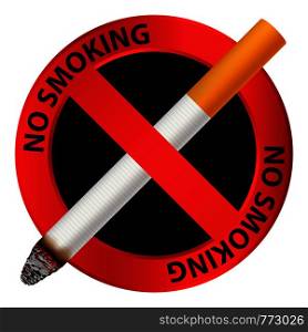Public no smoking icon. Realistic illustration of public no smoking vector icon for web design isolated on white background. Public no smoking icon, realistic style