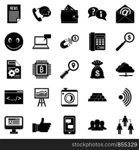 Public relation icons set. Simple set of 25 public relation vector icons for web isolated on white background. Public relation icons set, simple style