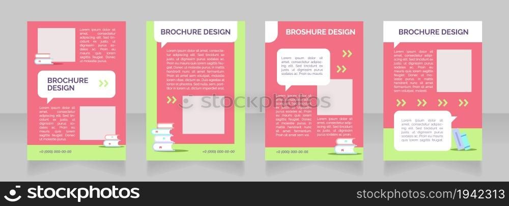 Public school advertising blank brochure layout design. School program. Vertical poster template set with empty copy space for text. Premade corporate reports collection. Editable flyer paper pages. Public school advertising blank brochure layout design
