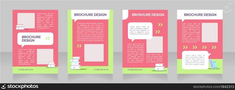 Public school advertising blank brochure layout design. School program. Vertical poster template set with empty copy space for text. Premade corporate reports collection. Editable flyer paper pages. Public school advertising blank brochure layout design