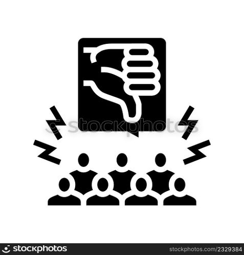 public shaming glyph icon vector. public shaming sign. isolated contour symbol black illustration. public shaming glyph icon vector illustration