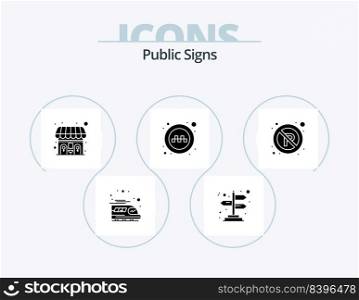 Public Signs Glyph Icon Pack 5 Icon Design. . regulatory. wc. parking. taxi