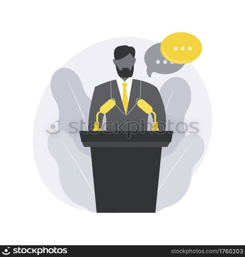 Public speakers profiles abstract concept vector illustration. Event website development, landing page element, conference speaker, public figure profile, site menu bar, UI abstract metaphor.. Public speakers profiles abstract concept vector illustration.