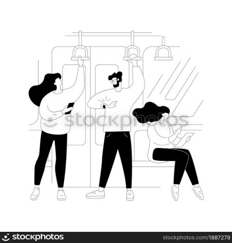 Public transport abstract concept vector illustration. Urban transportation, public access, regional bus system, country transport network, buy ticket, schedule application abstract metaphor.. Public transport abstract concept vector illustration.