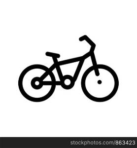 Public Transport Bicycle Vector Thin Line Icon. Healthy Ecology Care Bicycle, Urban Passenger Transport Linear Pictogram. City Transportation Passage Service Contour Monochrome Illustration. Public Transport Bicycle Vector Thin Line Icon