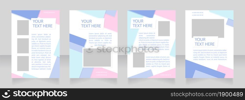 Public utility organization promo blank brochure layout design. Vertical poster template set with empty copy space for text. Premade corporate reports collection. Editable flyer paper pages. Public utility organization promo blank brochure layout design