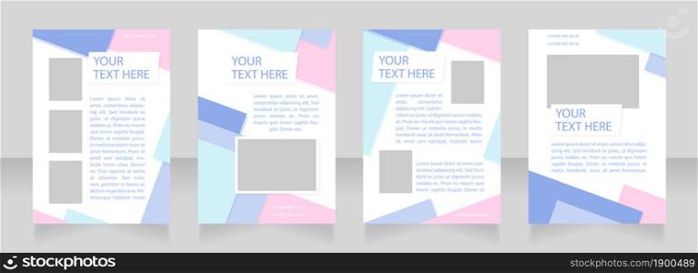 Public utility organization promo blank brochure layout design. Vertical poster template set with empty copy space for text. Premade corporate reports collection. Editable flyer paper pages. Public utility organization promo blank brochure layout design