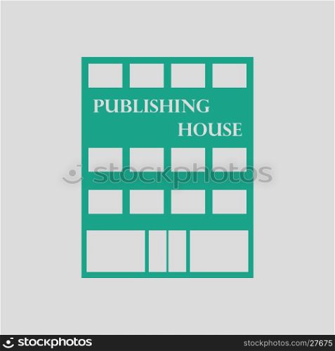 Publishing house icon. Gray background with green. Vector illustration.