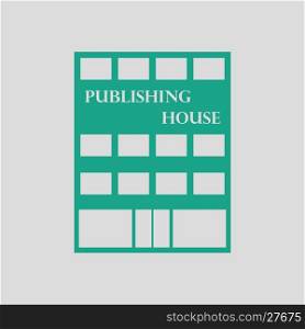 Publishing house icon. Gray background with green. Vector illustration.