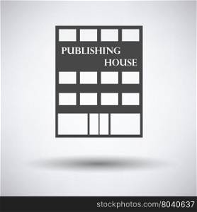 Publishing house icon on gray background, round shadow. Vector illustration.