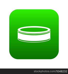 Puck icon digital green for any design isolated on white vector illustration. Puck icon digital green