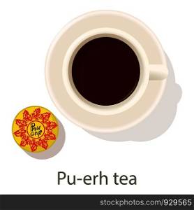 Puer tea icon. Cartoon illustration of puer tea vector icon for web. Puer tea icon, cartoon style
