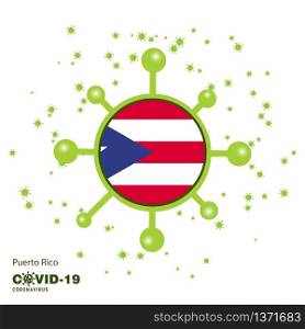 Puerto Rico Coronavius Flag Awareness Background. Stay home, Stay Healthy. Take care of your own health. Pray for Country