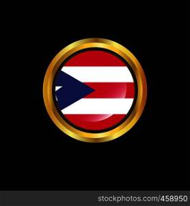 Puerto Rico flag Golden button