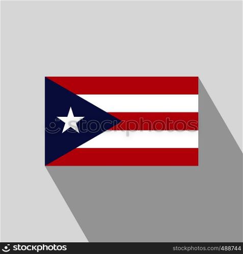 Puerto Rico flag Long Shadow design vector