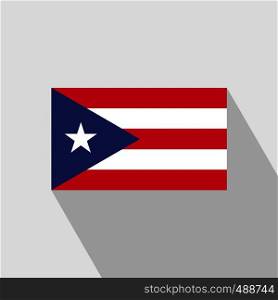 Puerto Rico flag Long Shadow design vector