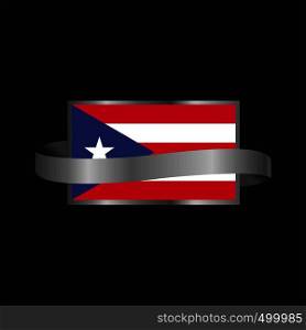 Puerto Rico flag Ribbon banner design