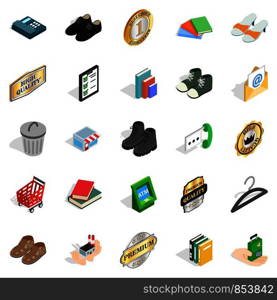 Puff icons set. Isometric set of 25 puff vector icons for web isolated on white background. Puff icons set, isometric style