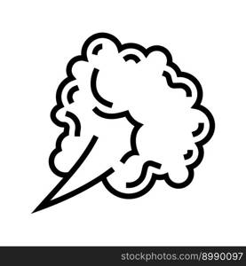 puff smell line icon vector. puff smell sign. isolated contour symbol black illustration. puff smell line icon vector illustration