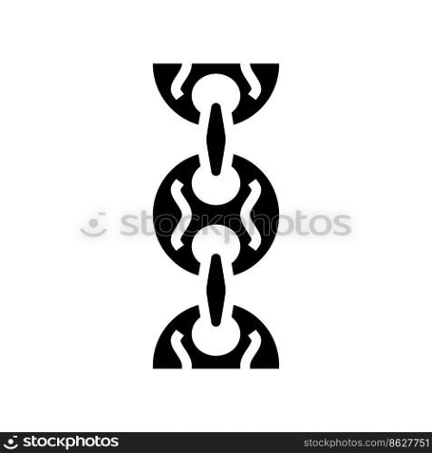 puffed mariner chain glyph icon vector. puffed mariner chain sign. isolated symbol illustration. puffed mariner chain glyph icon vector illustration