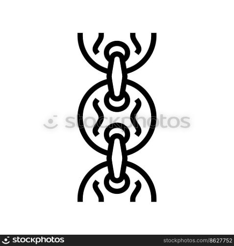 puffed mariner chain line icon vector. puffed mariner chain sign. isolated contour symbol black illustration. puffed mariner chain line icon vector illustration