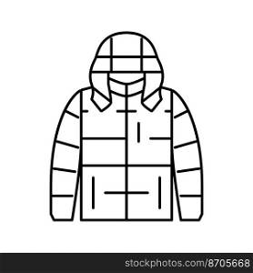 puffer outerwear male line icon vector. puffer outerwear male sign. isolated contour symbol black illustration. puffer outerwear male line icon vector illustration