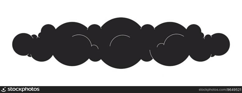 Puffy cloud black and white 2D line cartoon object. Cumulus cloud isolated vector outline item. Cumulonimbus sky. Cloudy forecast weather. Heaven cloudscape monochromatic flat spot illustration. Puffy cloud black and white 2D line cartoon object