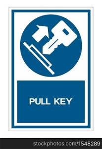 Pull Key Symbol Sign Isolate On White Background,Vector Illustration EPS.10